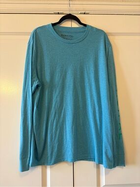 Men’s Long-Sleeve Crew Tee — Aqua